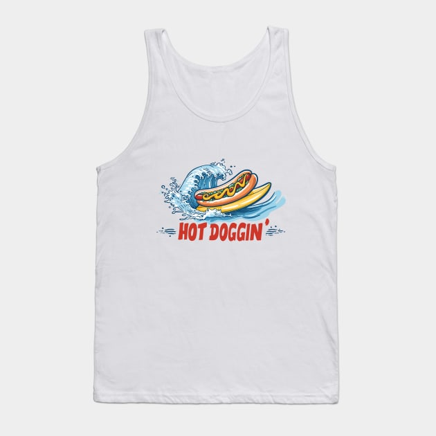 HOT DOGGIN' Wave Rider Tank Top by SimplyIdeas